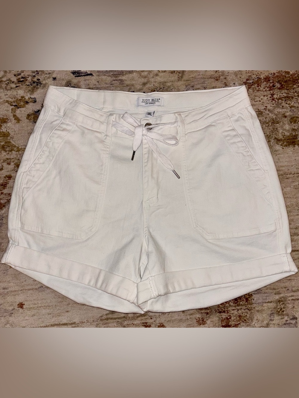 Judy Blue Plus Size Soft White Denim Shorts